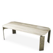 Table de salle à manger 24 - Bodega Rectangular - High-end rectangular dining table with weathered brass tone and sleek aluminiu