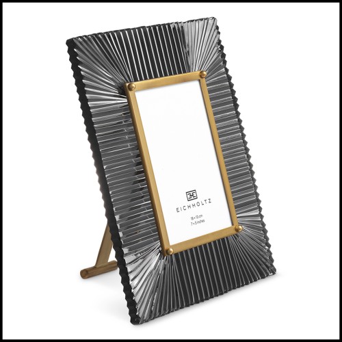 Cadre photo 24 - Camille - White and black glass photo frame for luxurious interiors - Pacific Compagnie.