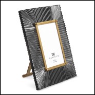 Cadre photo 24 - Camille - White and black glass photo frame for luxurious interiors - Pacific Compagnie.