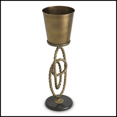 Seau à vin 24 - Corwyn - Accessoire déco en granit et aluminium, seau à vin Corwyn avec finition laiton vieilli - Pacific Compag