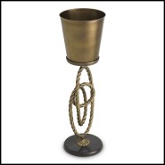 Seau à vin 24 - Corwyn - Accessoire déco en granit et aluminium, seau à vin Corwyn avec finition laiton vieilli - Pacific Compag