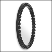 Miroir 24 - Kenton rond - Black wooden round mirror with 80cm diameter - Pacific Compagnie.