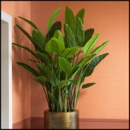 Plante artificielle 24 - Strelitzia - Small artificial Strelitzia plant with cement and plastic base - Pacific Compagnie.