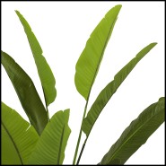 Plante artificielle 24 - Strelitzia - Artificial Strelitzia plant with steel accents and green hues - Pacific Compagnie.