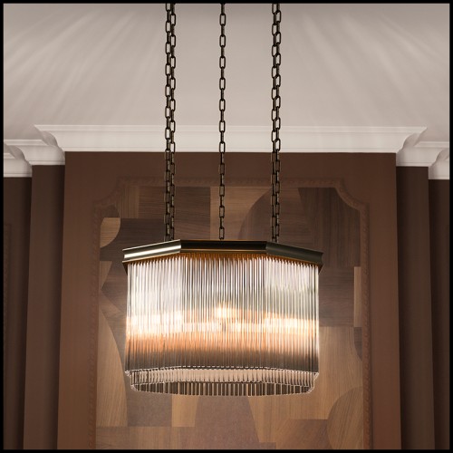 Lustre 24 - Estela - Suspension luminaire en verre et bronze - Pacific Compagnie.