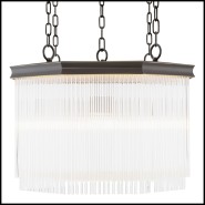 Lustre 24 - Estela - Luminaire d'intérieur en bronze avec décoration en verre - Pacific Compagnie.