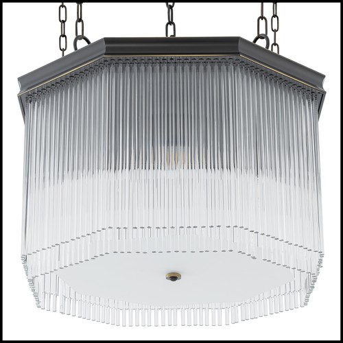 Lustre 24 - Estela - Lustre en verre et métal bronze pour salle à manger - Pacific Compagnie.