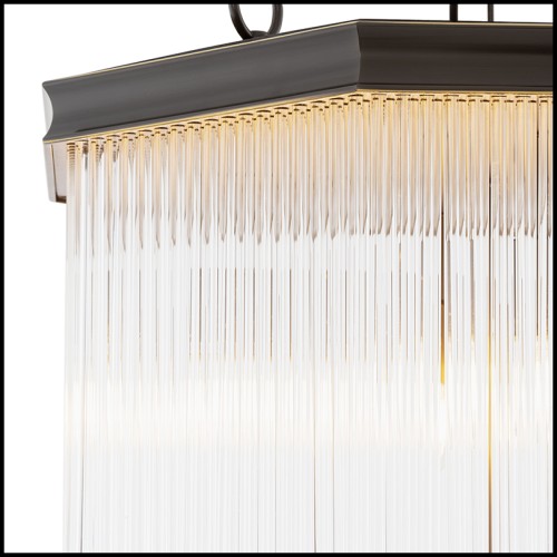Lustre 24 - Estela - Suspension en bronze avec verre transparent pour intérieur chic - Pacific Compagnie.