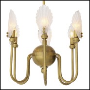 Lustre 24 - Isabelle - Élégant lustre intérieur Lustre 24-Isabelle avec finition laiton vieilli - Pacific Compagnie.