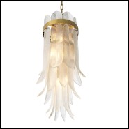 Lustre 24 - Erika | Lustre 24-Erika avec abat-jour en verre, grande taille - Pacific Compagnie.