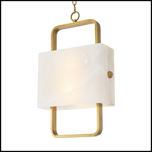 Lustre 24 - Melbourne - Antique brass indoor chandelier with alabaster details - Pacific Compagnie.