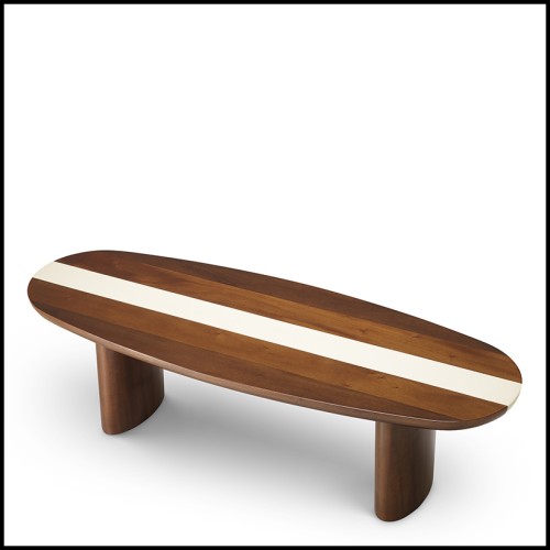 Table basse 24 - Jenson - Table basse de salon en bois d'acajou avec finition soignée - Pacific Compagnie.