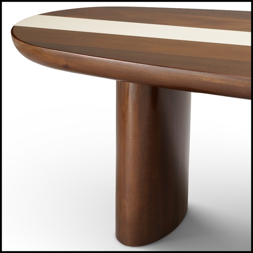 Table basse 24 - Jenson - Table basse en bois avec surface en acajou et pieds en métal - Pacific Compagnie.