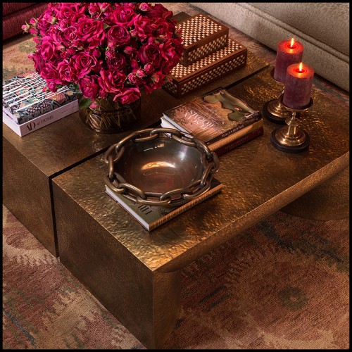 Table basse 24 - Drayton - Elegant low table with finition laiton vieilli and modern design - Pacific Compagnie.