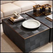 Table basse 24 - Ashbury - Luxe coffee table in grey and brass, with oak veneer - Pacific Compagnie.