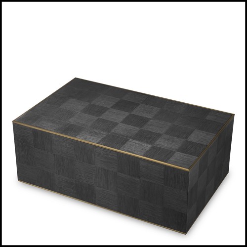 Table basse 24 - Ashbury - Table basse design en laiton vieilli et bois de mindi, idéale pour salon - Pacific Compagnie.