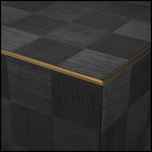 Table basse 24 - Ashbury - Table basse de style luxe avec acier inoxydable et placage chêne - Pacific Compagnie.