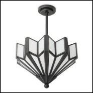 Suspension plafond 24 - Victory - Bronze interior lighting fixture with glass and metal details - Pacific Compagnie.