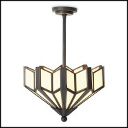 Suspension plafond 24 - Victory - Elegant bronze suspension light for interior decoration with verre and acier inoxydable - Paci