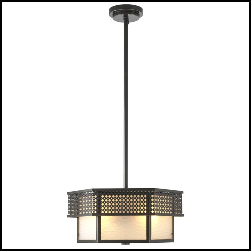 Suspension plafond 24 - Minerva - Suspension plafond design en acier et verre de la marque Eichholtz - Pacific Compagnie.