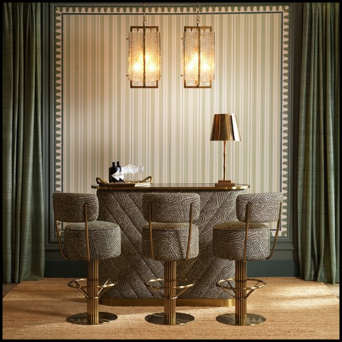 Suspension 24 - Solara - Eichholtz luminaire with a distinctive laiton vieilli color and 54.5 cm height - Pacific Compagnie.