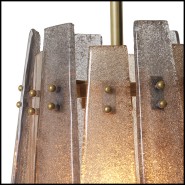 Suspension 24 - Cortese - Luminaire intérieur en verre et laiton vieilli de la marque Eichholtz - Pacific Compagnie.