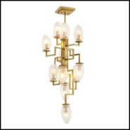 Lustre 24 - Persephone - Luxury glass lighting fixture in aged brass tone - Pacific Compagnie.