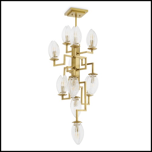 Lustre 24 - Persephone - Vintage-inspired ceiling light with laiton vieilli finish - Pacific Compagnie.