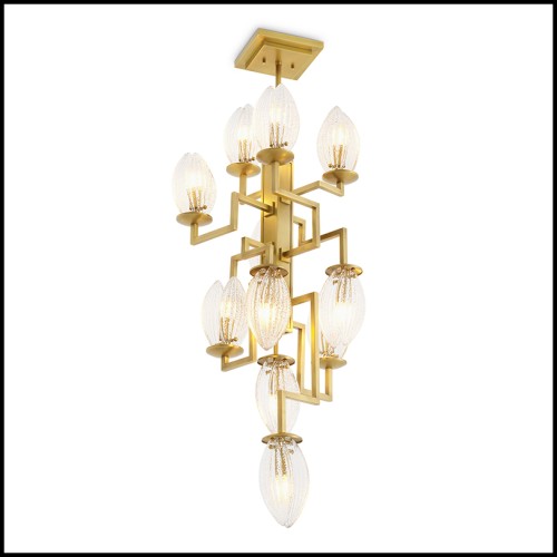 Lustre 24 - Persephone - Exquisite glass and metal chandelier for upscale interiors - Pacific Compagnie.