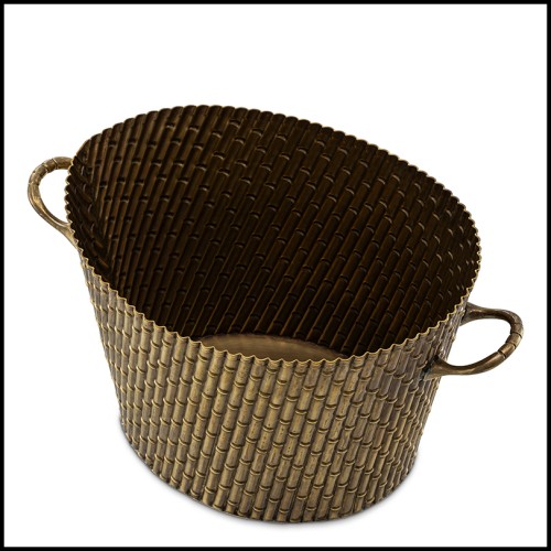 Seau à vin 24 - Barletta S - Pièce unique en laiton vieilli pour la décoration - Pacific Compagnie.