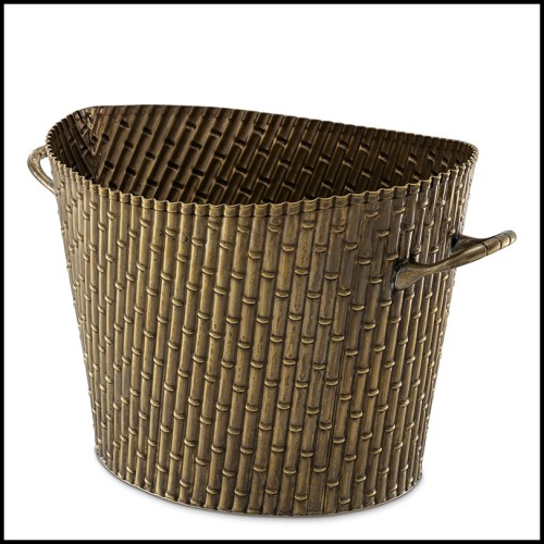 Seau à vin 24 - Barletta S - Wine decor item with aged brass and laiton details - Pacific Compagnie.