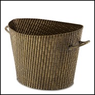 Seau à vin 24 - Barletta S - Wine decor item with aged brass and laiton details - Pacific Compagnie.