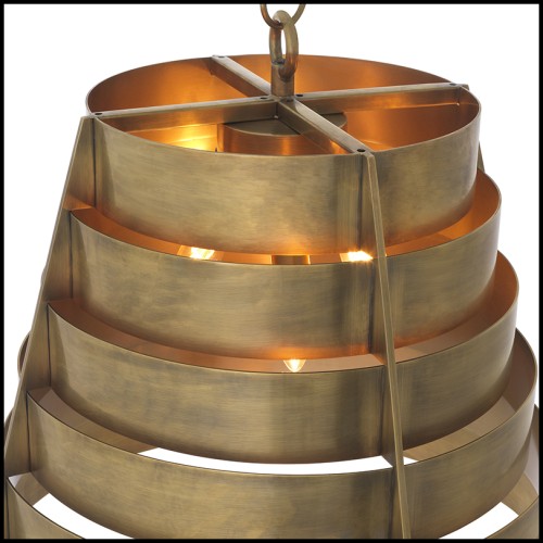 Suspension 24 - Fitzroy - Unique, eye-catching suspension light with a laiton vieilli and acier inoxydable construction - Pacifi