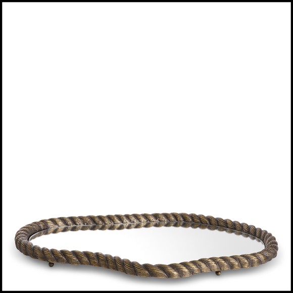 Plateau 24 - Elvington - Plateau serviteur en laiton vieilli - Pacific Compagnie.