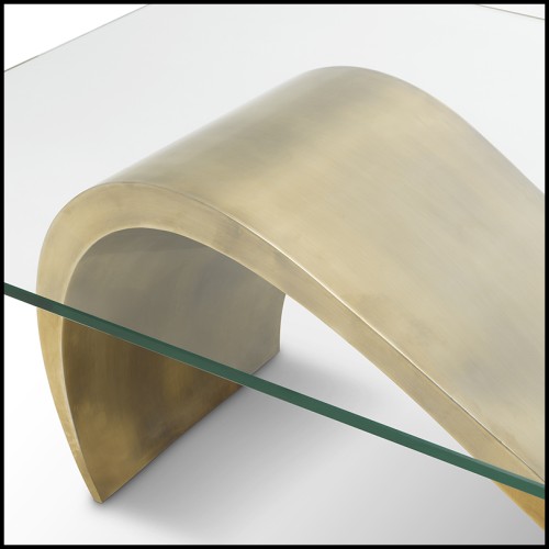 Table basse 24 - Chambertin - High-end table basse with dimensions L. 140 | l. 80 | H. 40 cm, laiton vieilli hue - Pacific Compa