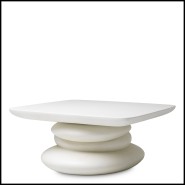 Table basse 24 - Azura - Table basse de luxe en ciment blanc - Pacific Compagnie.