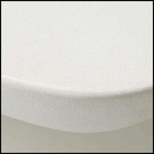 Table basse 24 - Azura - Table basse 24-Azura avec surface en ciment et pieds blancs - Pacific Compagnie.