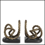 Serre - livres 24-Corwyn set of 2 - Luxury bookend with aged laiton finish and granit base - Pacific Compagnie.