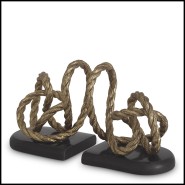 Serre - livres 24-Corwyn set of 2 - Accessoire déco en aluminium et granit, serre-livres en laiton vieilli pour un intérieur chi