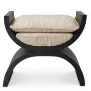 Tabouret 24 - Claybourne - Tabouret de bar en bois d'hévéa avec siège bouclé crème sonata - Pacific Compagnie.