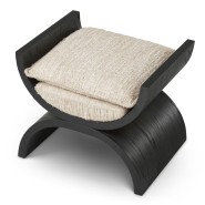 Tabouret 24 - Claybourne - Modern hevea wood tabouret with elegant cream sonata finish - Pacific Compagnie.