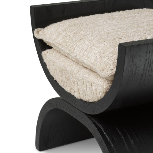 Tabouret 24 - Claybourne - High-end boucle cream sonata tabouret for luxury bar areas - Pacific Compagnie.