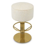 Tabouret de bar 24 - Carleton - Tabouret de bar 24-Carleton avec pieds en laiton brossé et plateau en verre - Pacific Compagnie.