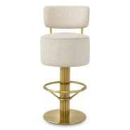 Tabouret de bar 24 - Carleton with back - Elegant bar stool with back, high-quality acier inoxydable material, and sophisticated