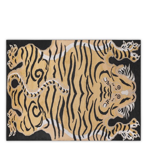 Tapis 24 - Zandria - Vibrant orange interior rug with wool and cotton blend - Pacific Compagnie.