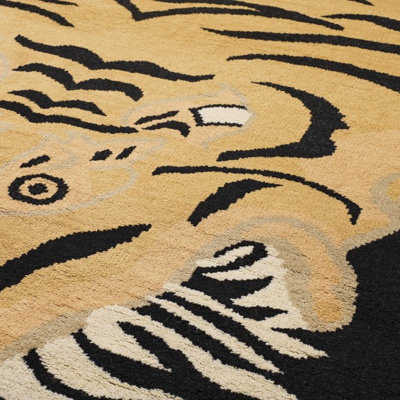 Tapis 24 - Zandria - High-quality orange indoor carpet made from laine and cotton - Pacific Compagnie.