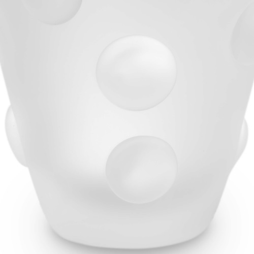 Vase 24 - Evander - High-end glass vase in frosty white, 26cm diameter, for a touch of elegance - Pacific Compagnie.