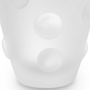 Vase 24 - Evander - High-end glass vase in frosty white, 26cm diameter, for a touch of elegance - Pacific Compagnie.