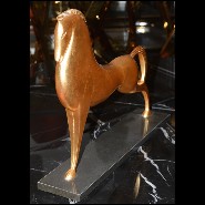 Sculpture en bronze massif finition à la feuille d'or 38-Greek Horse