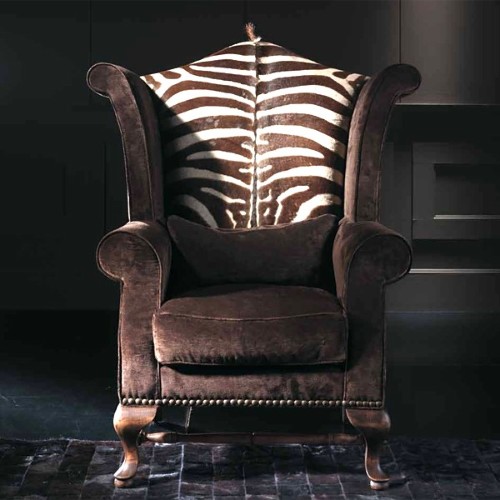 Fauteuil 39 - Montgomery Country - Leather armchair with wooden legs - Pacific Compagnie.